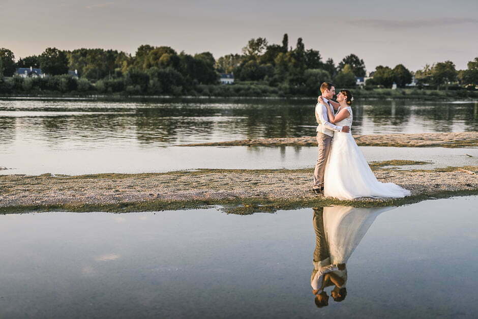 Photographe de mariage en Indre-et-Loire plage de Candes Saint Martin